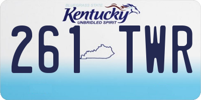 KY license plate 261TWR
