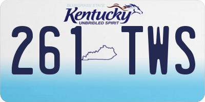 KY license plate 261TWS