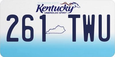 KY license plate 261TWU