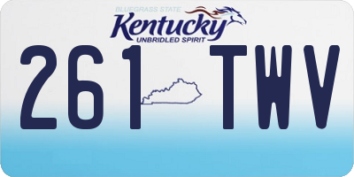 KY license plate 261TWV