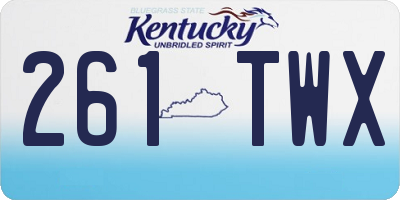 KY license plate 261TWX