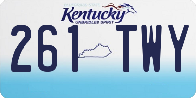 KY license plate 261TWY