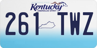KY license plate 261TWZ