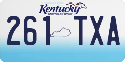 KY license plate 261TXA
