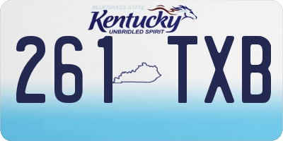 KY license plate 261TXB