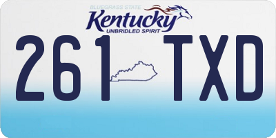 KY license plate 261TXD