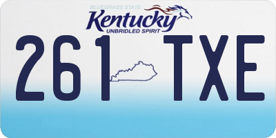 KY license plate 261TXE
