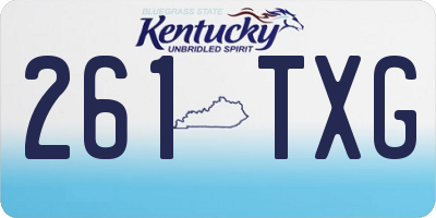 KY license plate 261TXG