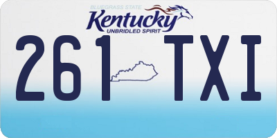 KY license plate 261TXI