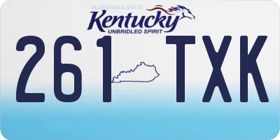 KY license plate 261TXK