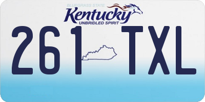 KY license plate 261TXL
