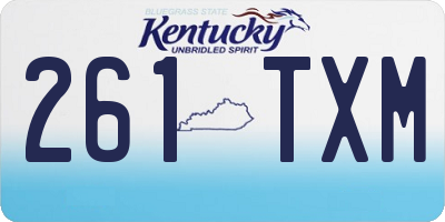 KY license plate 261TXM