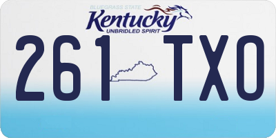 KY license plate 261TXO