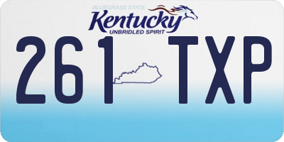 KY license plate 261TXP