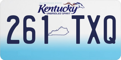 KY license plate 261TXQ