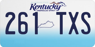 KY license plate 261TXS