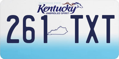 KY license plate 261TXT