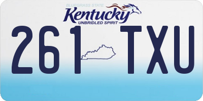 KY license plate 261TXU