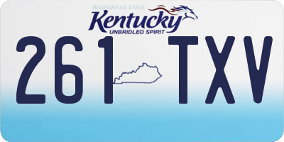 KY license plate 261TXV