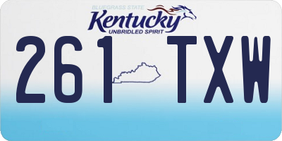 KY license plate 261TXW