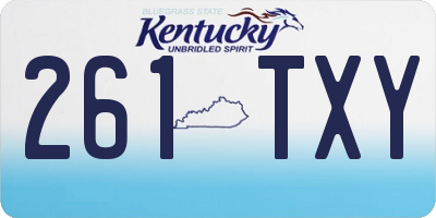KY license plate 261TXY