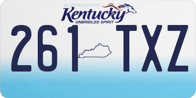 KY license plate 261TXZ