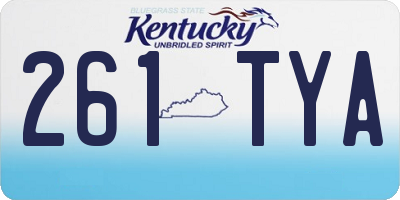 KY license plate 261TYA