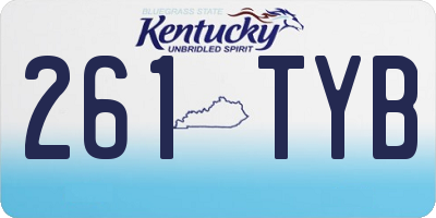 KY license plate 261TYB