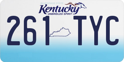 KY license plate 261TYC