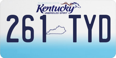 KY license plate 261TYD