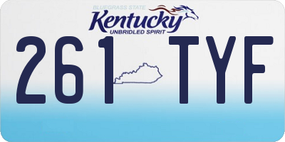 KY license plate 261TYF