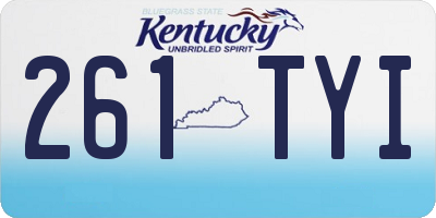 KY license plate 261TYI