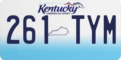 KY license plate 261TYM
