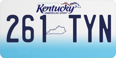 KY license plate 261TYN