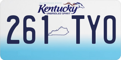 KY license plate 261TYO