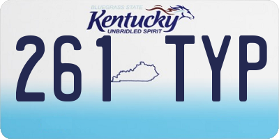 KY license plate 261TYP