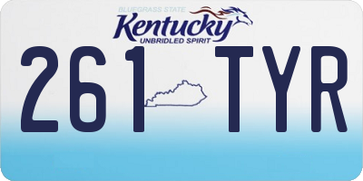KY license plate 261TYR