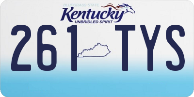 KY license plate 261TYS