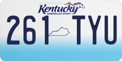 KY license plate 261TYU