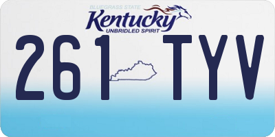 KY license plate 261TYV
