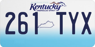 KY license plate 261TYX