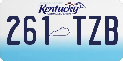 KY license plate 261TZB