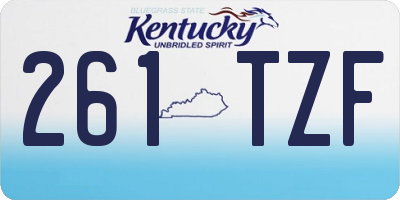 KY license plate 261TZF