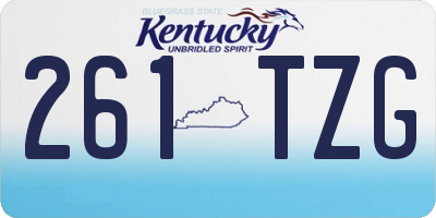 KY license plate 261TZG