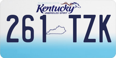 KY license plate 261TZK