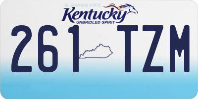 KY license plate 261TZM