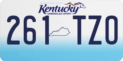 KY license plate 261TZO