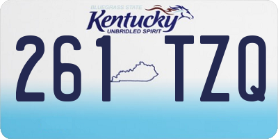 KY license plate 261TZQ