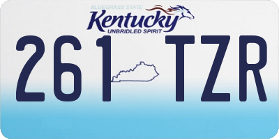 KY license plate 261TZR