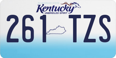 KY license plate 261TZS